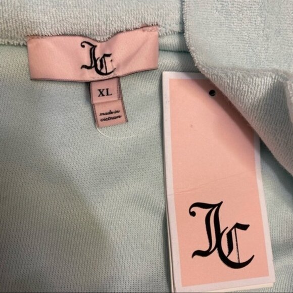 Juicy‎ Couture Micro Terry Full Zip Jacket Color Blue Glow Sz Large MSRP $108 - Picture 6 of 10